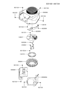 Kawasaki Fr651v-As08 Cooling Equipment Diagram and Parts List for XT2-LX46KW (Carb-13WFA1CT210)(2015) Cub Cadet Lawn Tractor
